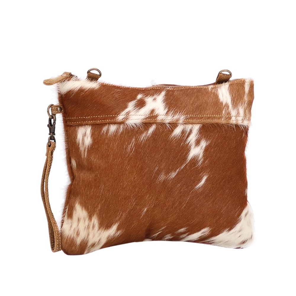 IVORY & DRAB HAIR-ON SMALL CROSSBODY